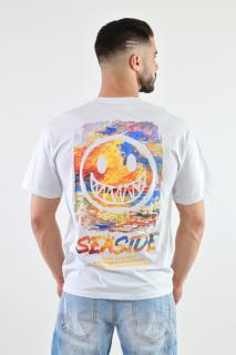 Tricou alb oversize seaside