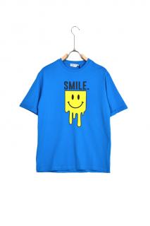 Tricou barbati oversize smile albastru