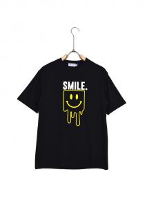 Tricou barbati oversize smile negru