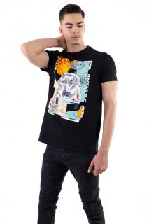 Tricou bumbac negru cu imprimeu