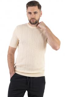 Tricou crem din tricot cu torsade