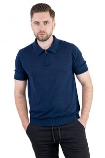 Tricou elegant bleumarin din bumbac aerisit