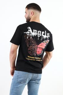 Tricou negru oversize Angels