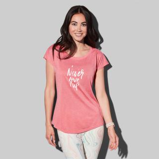 Tricou sport dama, Never give up