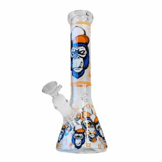 Bong sticla, Black Sheep, Glow Dark Orange Gorilla, Triple Glass, 25cm