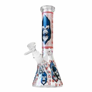 Bong sticla, Black Sheep, Glow Dark Red Gorilla, Triple Glass, 25cm