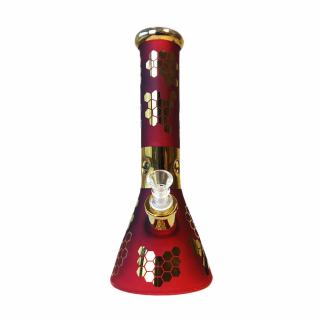 Bong sticla, Black Sheep, Red Bee Hexagon Triple Glass, 32cm