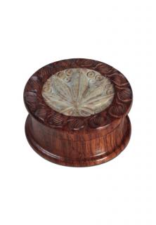 Grinder RoseWood  Leaf  Inlay, 2 Parti, O40mm