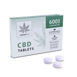 Tablete CBD, Aroma capsuni, 10 buc, 600mg