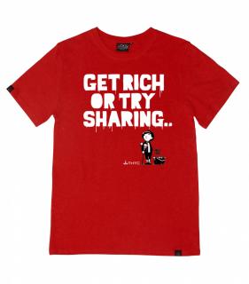 Tricou THTC Get Rich or Try Sharing - Canepa Bumbac - Rosu