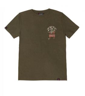 Tricou THTC Mountain Life - Canepa Bumbac - Negru