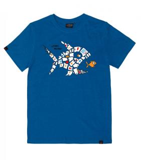 Tricou THTC Plastic Fish - Canepa Bumbac - Albastru