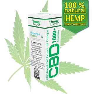 Ulei de Canepa Ozonat CBD 10%, 1000mg, HempMedPharma, 10ml