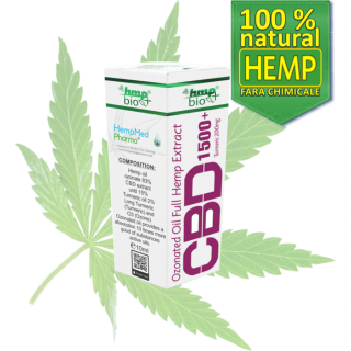 Ulei de Canepa Ozonat CBD 15%, 1500mg, HempMedPharma, 10ml