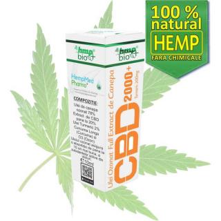 Ulei de Canepa Ozonat CBD 20%, 2000mg, HempMedPharma, 10ml