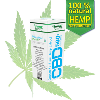 Ulei de Canepa Ozonat CBD 5%, 500mg, HempMedPharma, 10ml