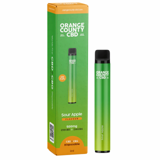 Vaporizator CBD + CBG, Orange County CBD, Sour Apple, 500mg