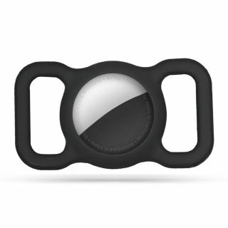 Husa Airtag Tech-Protect Smooth Neagra cu Sistem de Prindere pentru Zgarda Animale de Companie