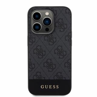 Husa Iphone 15 Pro Guess logo metalic negru