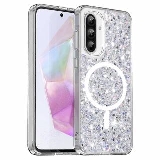 Husa Samsung Galaxy A36   A56 5G Techsuit Sparkly Glitter magsafe alb