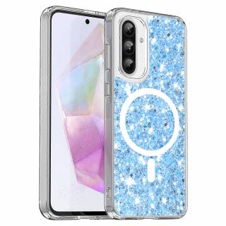 Husa Samsung Galaxy A36   A56 5G Techsuit Sparkly Glitter magsafe albastru