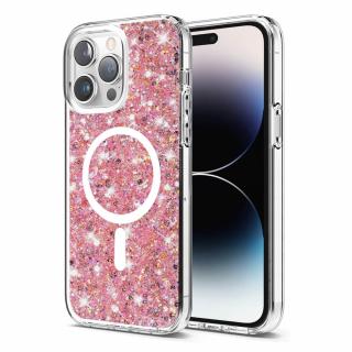 Husa Techsuit Sparkly Glitter magsafe Iphone 14 Pro Max roz