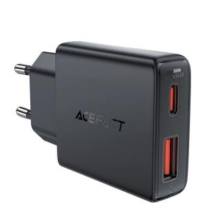 Incarcator retea AceFast A69 USB Type C + usb 30W GAN negru