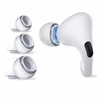 Set de Dopuri Silicon pentru AirPods Pro   AirPods Pro 2 - 3 Marimi, Confort si Durabilitate alb