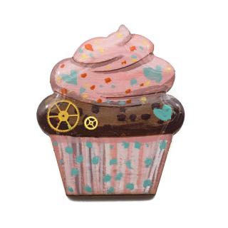 Brosa de LEMN Cupcake