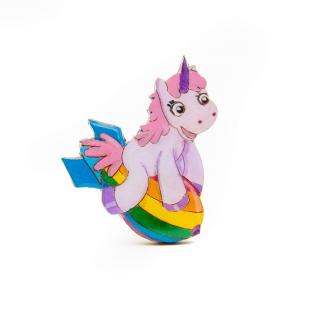 Brosa Lemn Unicorn - Riding the RAINBOW