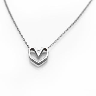 Colier Silver Heart - Argint 925 placat cu Aur Alb