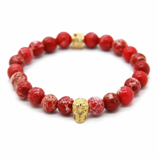 24K Red Skull Gold plated