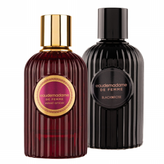 Pachet 2 parfumuri dama EauDeMadame De Femme: Velvet Amber 90ml + BlacknRose 90ml