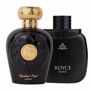 Pachet 2 parfumuri pentru barbati 100ml: Opulent Oud + Royce Black