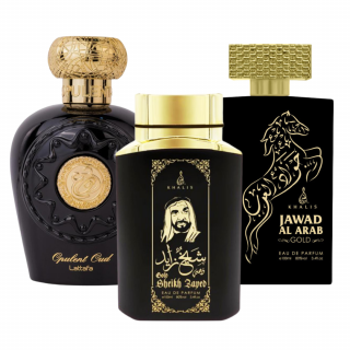 Pachet 3 parfumuri: Opulent Oud + Sheikh Zayed Gold + Jawad al Arab Gold