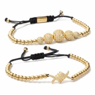 Set 2 Bratari Amunis Luxury 107 Placaj Aur 24K