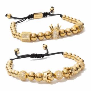 Set 2 Bratari Amunis Luxury 108 Placaj Aur 24K