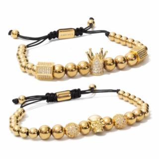 Set 2 Bratari Amunis Luxury 113 Placaj Aur 24K