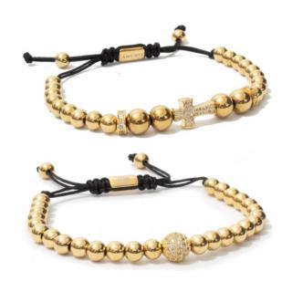 Set 2 Bratari Amunis Luxury 114 Placaj Aur 24K