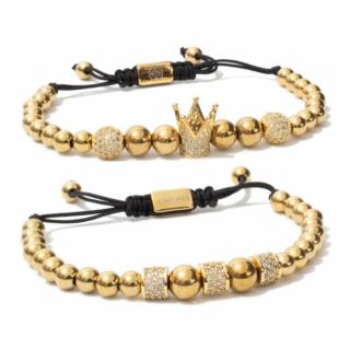 Set 2 Bratari Amunis Luxury 117 Placaj Aur 24K