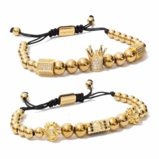 Set 2 Bratari Amunis Luxury 118 Placaj Aur 24K