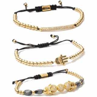 Set 3 Bratari Amunis Luxury 122 Placaj Aur 24K