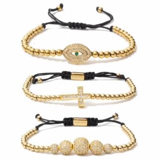 Set 3 Bratari Amunis Luxury 124 Placaj Aur 24K