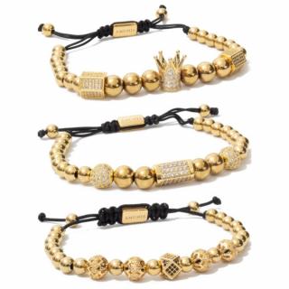 Set 3 Bratari Amunis Luxury 125 Placaj Aur 24K