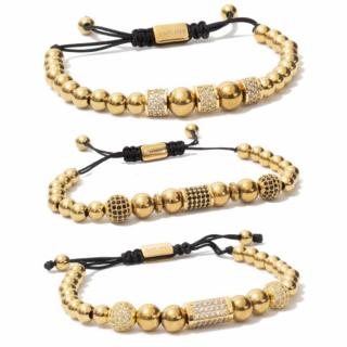 Set 3 Bratari Amunis Luxury 127 Placaj Aur 24K