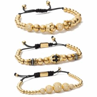 Set 3 Bratari Amunis Luxury 129 Placaj Aur 24K