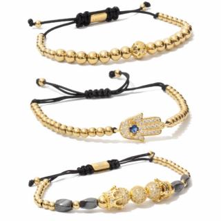 Set 3 Bratari Amunis Luxury 130 Placaj Aur 24K