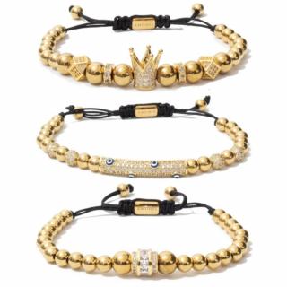 Set 3 Bratari Amunis Luxury 132 Placaj Aur 24K