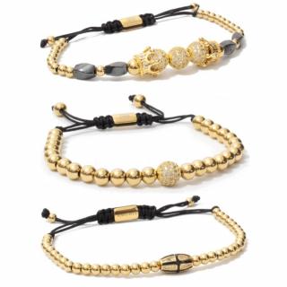 Set 3 Bratari Amunis Luxury 134 Placaj Aur 24K