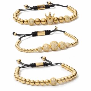 Set 3 Bratari Amunis Luxury 135 Placaj Aur 24K